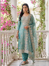 Pastel Majesty Mint Green Organza Unstitched Salwar Suit With Organza Dupatta