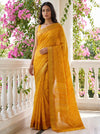 Mango Gold Soft Twill Saree With Unstitched Blouse
