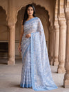 Grey Georgette Saree With Unstitched Blouse