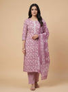 Stunningly Onion Cotton Unstitched Salwar Suit With Cotton Dupatta