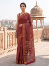 Gajari Soft Twill Saree With Unstitched Blouse