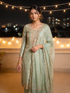 Draped in Elegance Grey Organza Unstitched Salwar Suit With Organza Dupatta