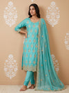 Pastel Majesty Mint Green Organza Unstitched Salwar Suit With Chiffon Dupatta