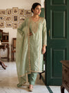 Pastel Majesty Mint Green Crush Tissue Unstitched Salwar Suit With Tissue Dupatta