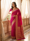 Rani Banarasi Silk Saree With Unstitched Blouse