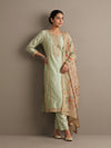 Pastel Majesty Mint Green Organza Unstitched Salwar Suit With Organza Dupatta
