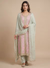 Soft Heritage Pista Georgette Unstitched Salwar Suit With Georgette Dupatta