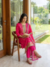 Red Rani Cotton Readymade Suit And Plazzo with Cotton Dupatta