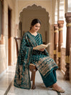Regal Charm Bottle Crepe Unstitched Salwar Suit With Chinon Silk Dupatta