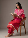 Timeless Elegance Rani Red Cotton Readymade Suit And Pant
