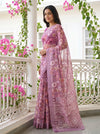 Onion Georgette Saree With Unstitched Blouse