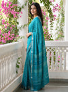 Rama Soft Twill Saree With Unstitched Blouse