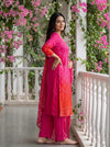 Rani Crepe Readymade Suit And Plazzo with Crepe Dupatta