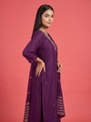 Garnet Crepe Readymade Suit And Plazzo with Cotton Dupatta