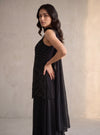 Bold Statement Black Georgette Readymade Suit And sharara With Georgette Dupatta