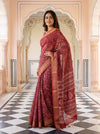 Gajari Soft Twill Saree With Unstitched Blouse