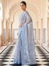 Grey Georgette Saree With Unstitched Blouse