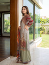 Olive Crepe Readymade Suit And Plazzo with Crepe Dupatta