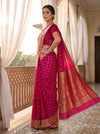 Rani Banarasi Silk Saree With Unstitched Blouse