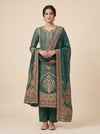 Pastel Mejesty Mint Green Crepe Unstitched Salwar Suit With Crepe Dupatta