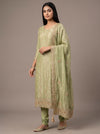 Soft Heritage Pista Organza Unstitched Salwar Suit With Organza Dupatta