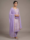 Delicate and dreamy Mauve Tissue Silk Unstitched Salwar Suit With Chiffon Dupatta