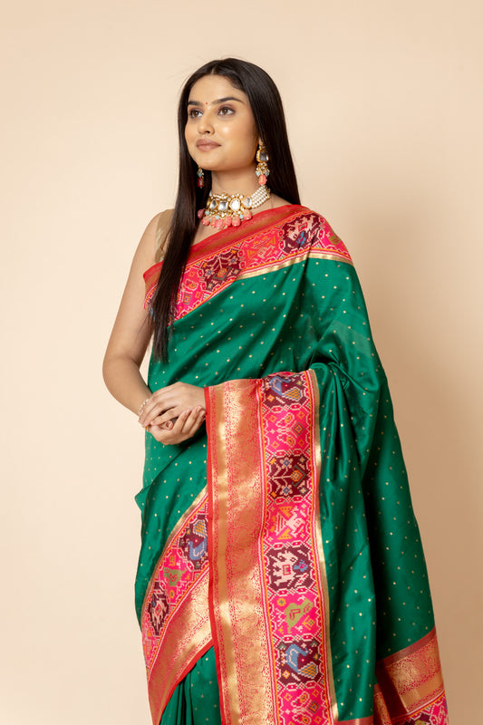 Bottle Rani Banarasi Woven Zari Saree (Ft:-Nishita Baruah)