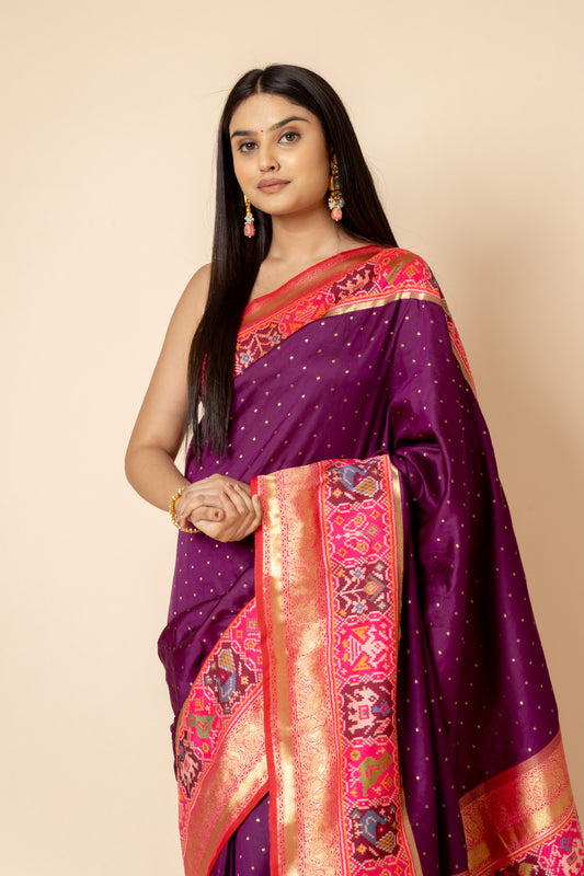 Magenta Rani Banarasi Woven Zari Saree (Ft:-Nishita Baruah)