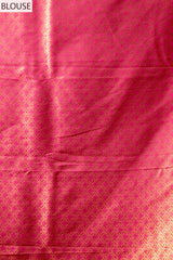 Mustard South Indian Silk Woven Zari Saree With Unstitched Blouse