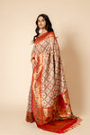 Tussar Tussar Banarasi Woven Zari Saree With Unstitched Blouse