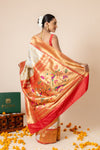 Tussar Banarasi Woven Zari Saree With Unstitched Blouse