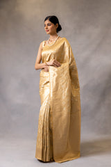 Tussar Banarasi Woven Zari Saree With Unstitched Blouse