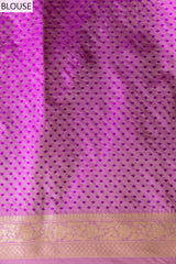 Purple Banarasi Woven Zari Saree With Unstitched Blouse