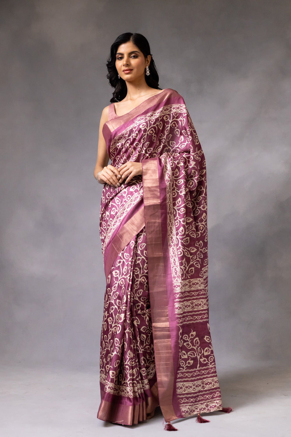 Cotton Digital Print Saree With Unstitched Blouse