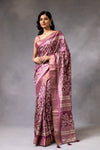 Onion Cotton Digital Print Saree With Unstitched Blouse