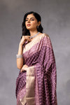 Onion Cotton Digital Printed Saree With Unstitched Blouse