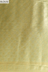 Pista Cotton Digital print Saree With Unstitched Blouse