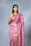 Gajari Tussar Digital Print Saree With Unstitched Blouse