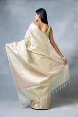 Cotton Banarasi Woven Zari Saree