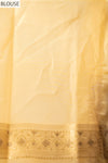 Mango Gold Organza Embellished Saree With Unstitched Blouse