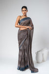 Rama Georgette Swarovski Saree With Unstitched Blouse