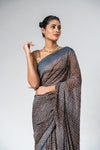 Rama Georgette Swarovski Saree With Unstitched Blouse