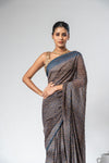 Rama Georgette Swarovski Saree With Unstitched Blouse