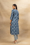 Indigo Blue Cotton Readymade Suit And Pant With Cotton Dupatta