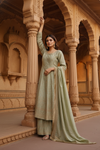 Wrapped In Elegance Pista Readymade Sharara Set With Tissue Dupatta