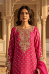 Timeless Elegance Rani Cotton Readymade Suit And Pant With Chinon Dupatta