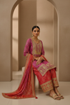 Timeless Elegance Rani Chinon Readymade Sharara Set With Chinon  Dupatta