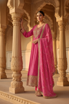 Timeless Elegance Rani Chinon Readymade Suit And Pant With Chinon Dupatta