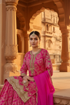 Soft As A Sunrise Coral Crepe Readymade Sharara Set With Chinon Dupatta