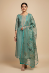 Mint Green Cotton Unstitched Salwar Suit With Cotton Dupatta